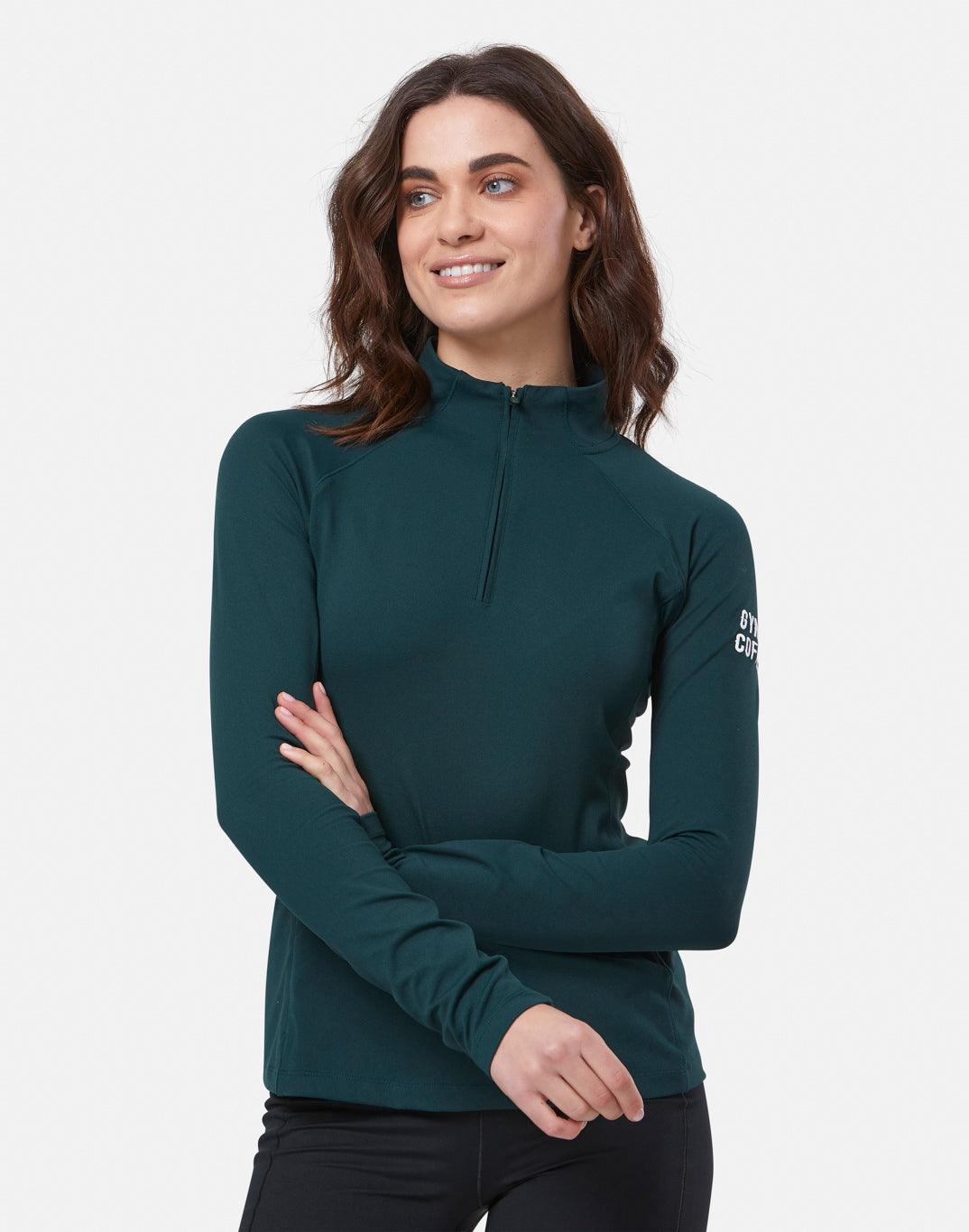 Relentless 1/4 Zip in Moss Green - Midlayer - Gym+Coffee IE