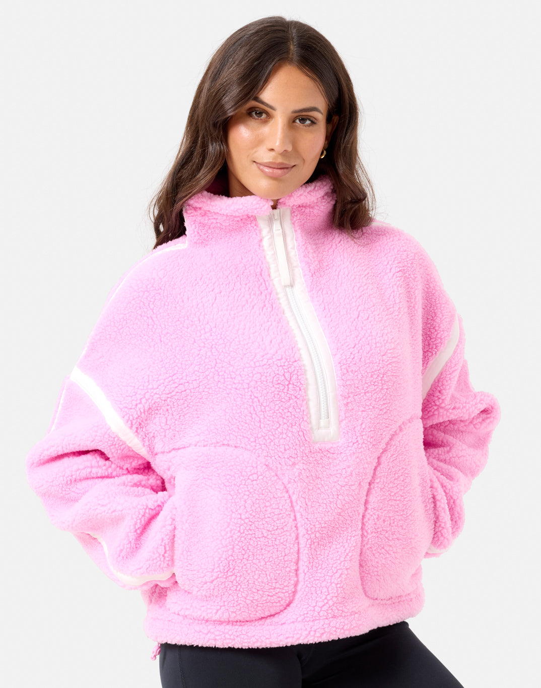 Industry Fleece Half Zip in Cotton Candy