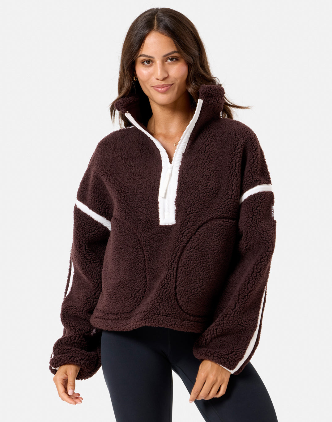 Industry Fleece Half Zip in Mocha Bean