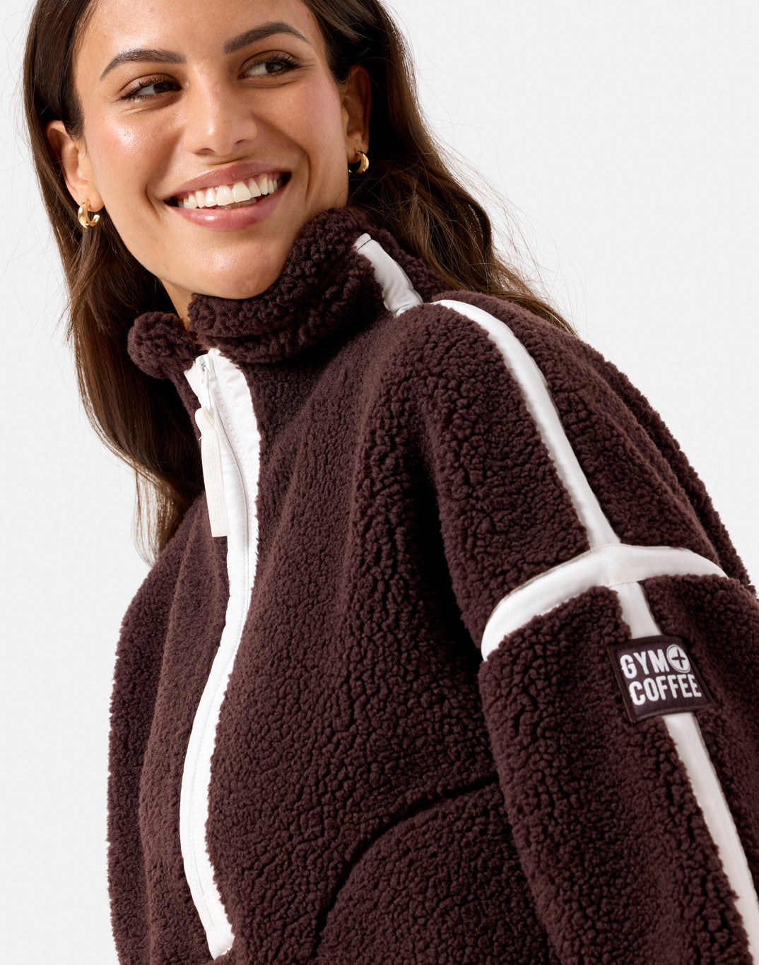Industry Fleece Half Zip in Mocha Bean