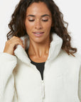 Industry Fleece High Collar Jacket in Cloud White