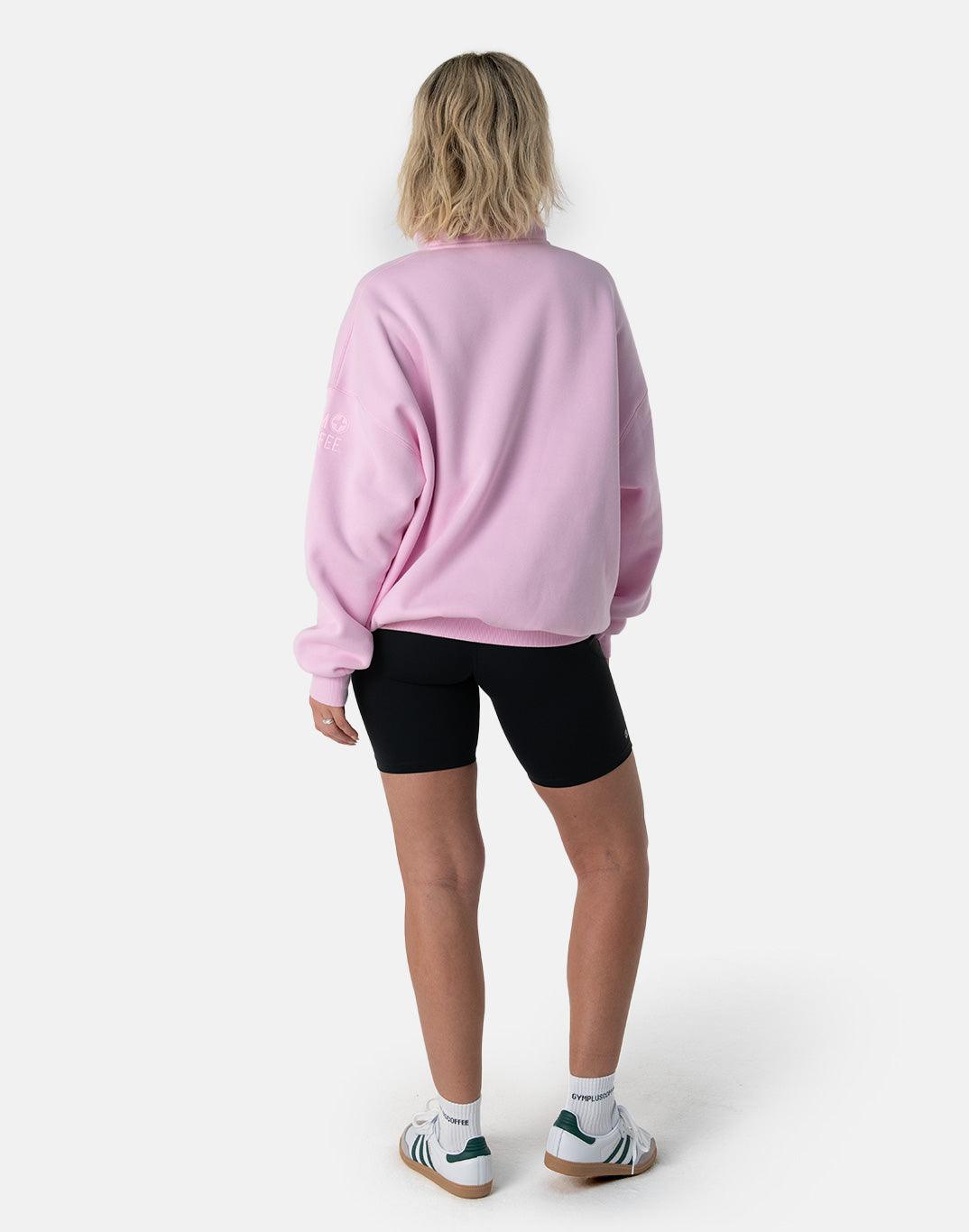 Kin Snap Collar Sweatshirt in Baby Pink - Sweatshirts - Gym+Coffee IE