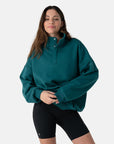 Kin Snap Collar Sweatshirt in Teal - Sweatshirts - Gym+Coffee IE