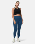 Lotus Chevron 7/8 Leggings in Petrol Blue - Leggings - Gym+Coffee IE