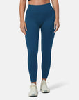 Lotus Chevron 7/8 Leggings in Petrol Blue - Leggings - Gym+Coffee IE