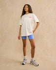 Oversized Print Tee in Ecru