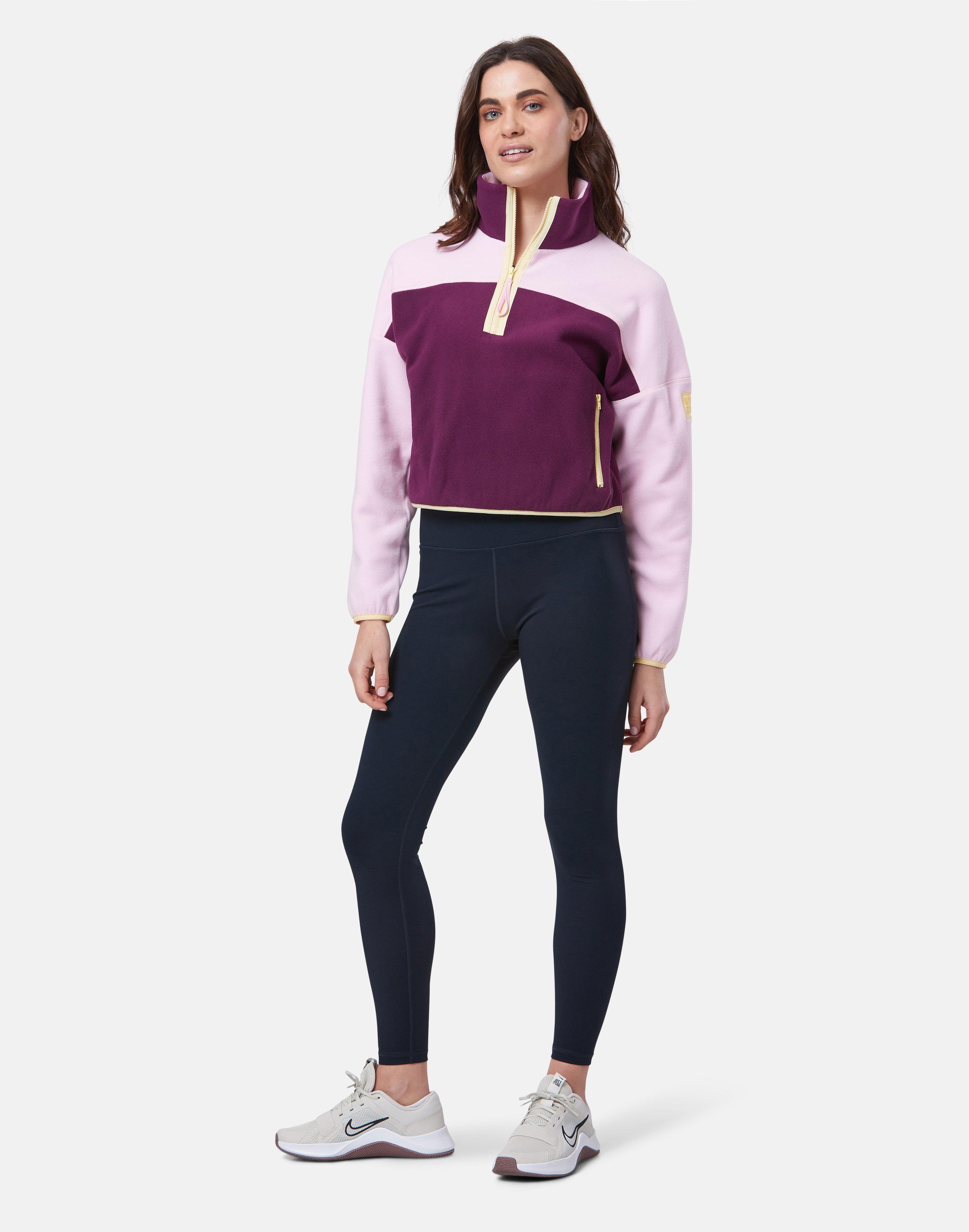 Half Zip Crop Polar Fleece in Sangria - Fleeces - Gym+Coffee IE