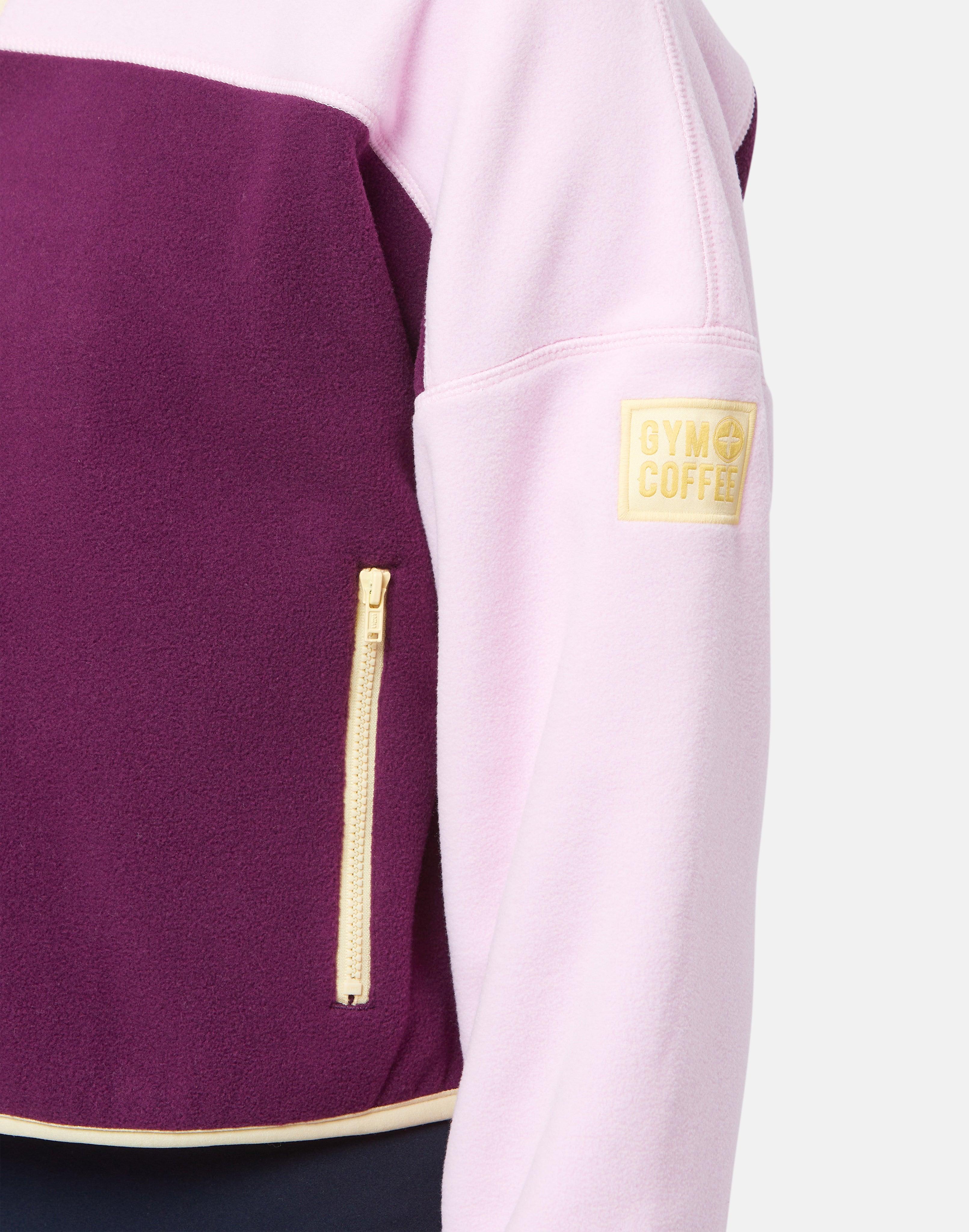 Half Zip Crop Polar Fleece in Sangria - Fleeces - Gym+Coffee IE