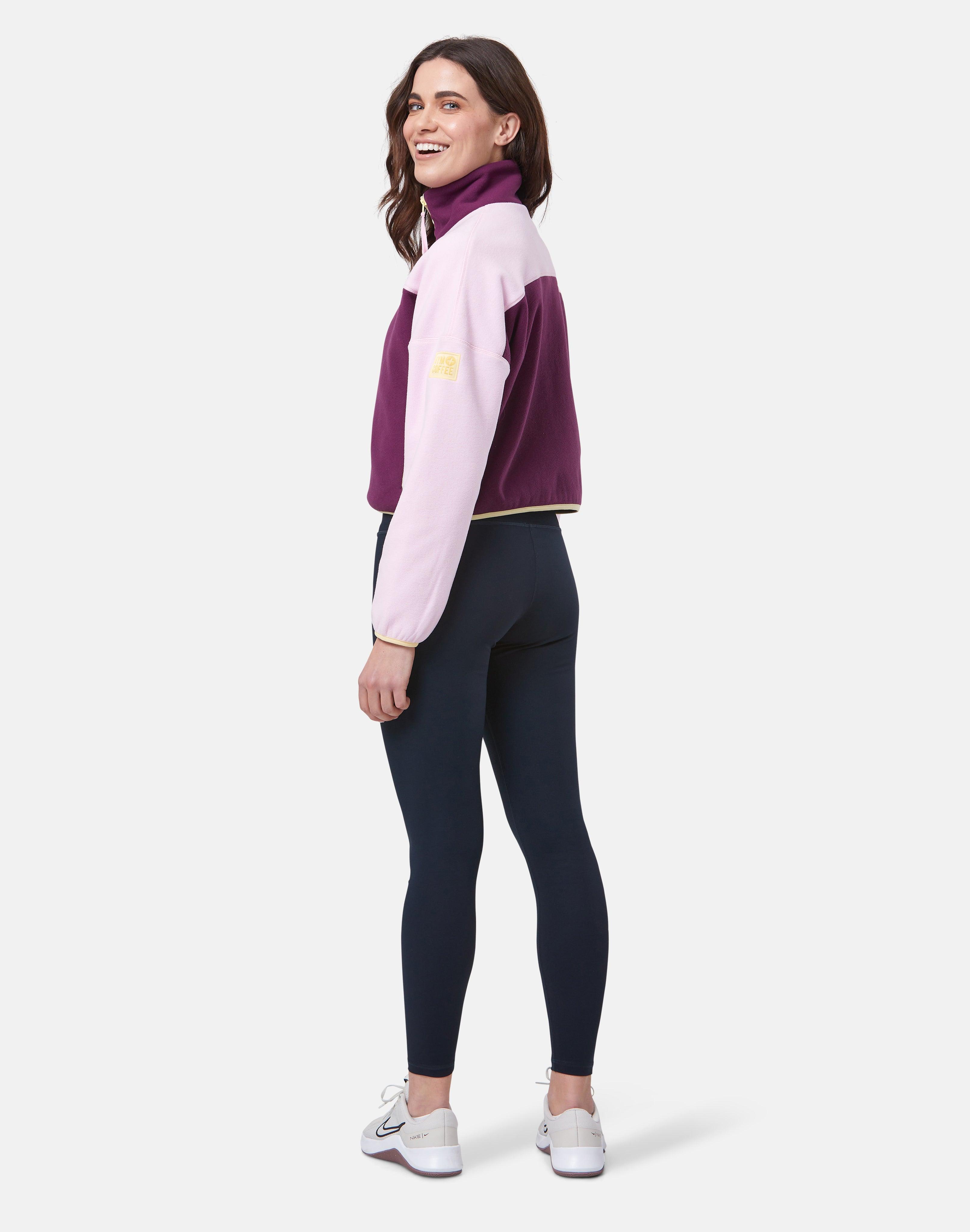 Half Zip Crop Polar Fleece in Sangria - Fleeces - Gym+Coffee IE