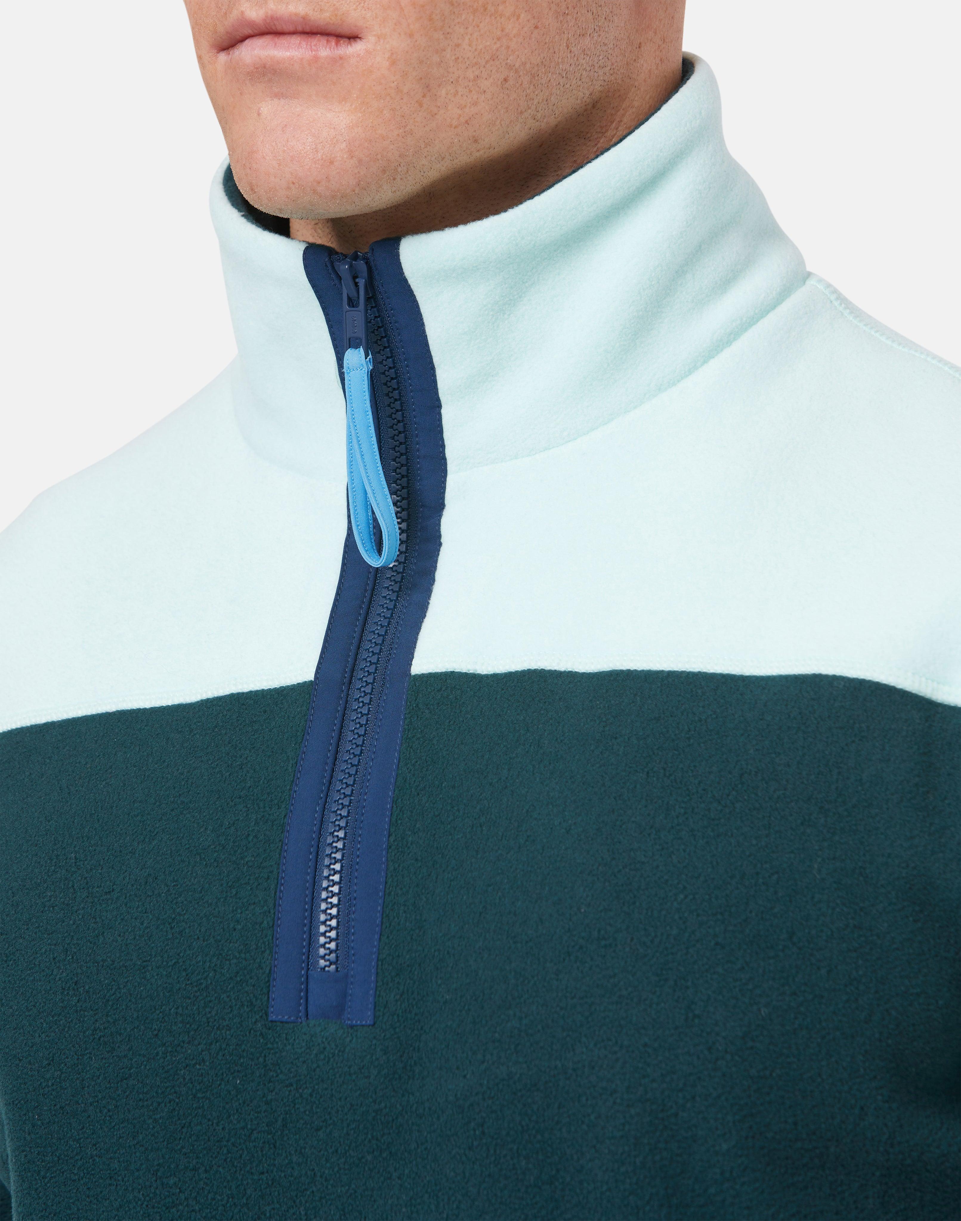 Unisex Half Zip Polar Fleece in Sea Green - Fleeces - Gym+Coffee IE