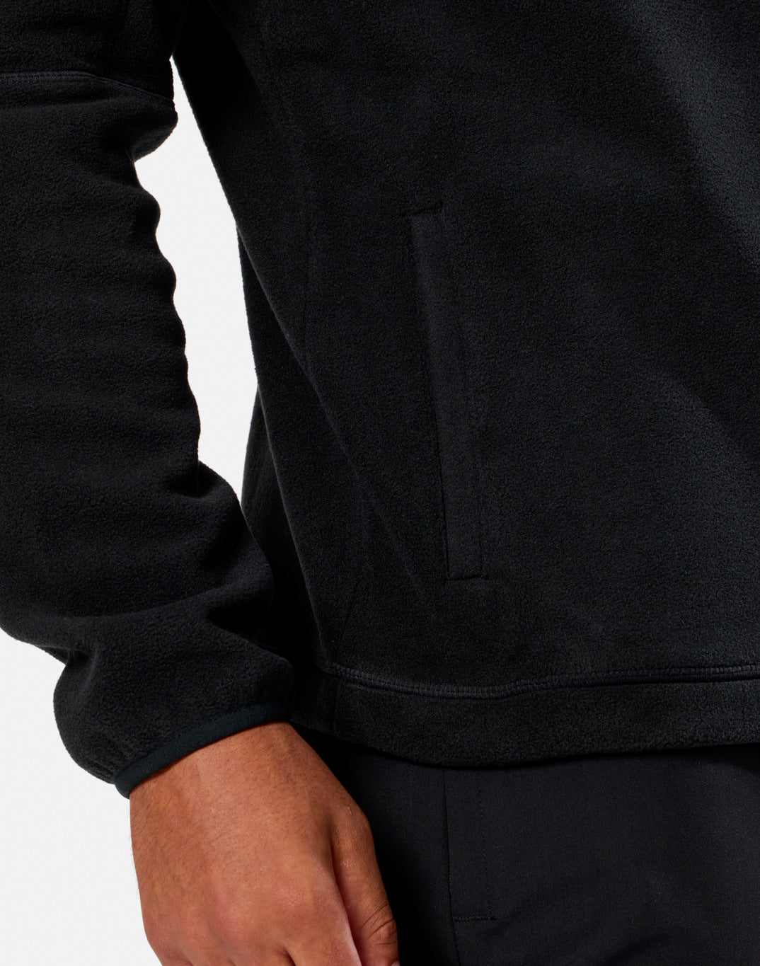 Half Zip Polar Fleece in Deep Black