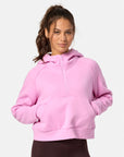 Sierra Crop Half Zip Hoodie in Cotton Candy