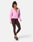 Sierra Crop Half Zip Hoodie in Cotton Candy