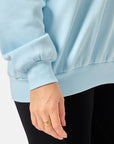 Snap Collar Sierra Sweatshirt in Baby Blue