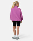 Snap Collar Sweatshirt in Crisp Pink