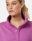 Snap Collar Sweatshirt in Crisp Pink