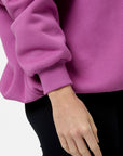 Snap Collar Sweatshirt in Crisp Pink