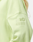 Snap Collar Sweatshirt in Lime Sorbet