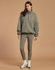 Snap Collar Sierra Sweatshirt in Olive