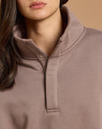 Snap Collar Sierra Sweatshirt in Pebble