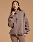 Snap Collar Sierra Sweatshirt in Pebble