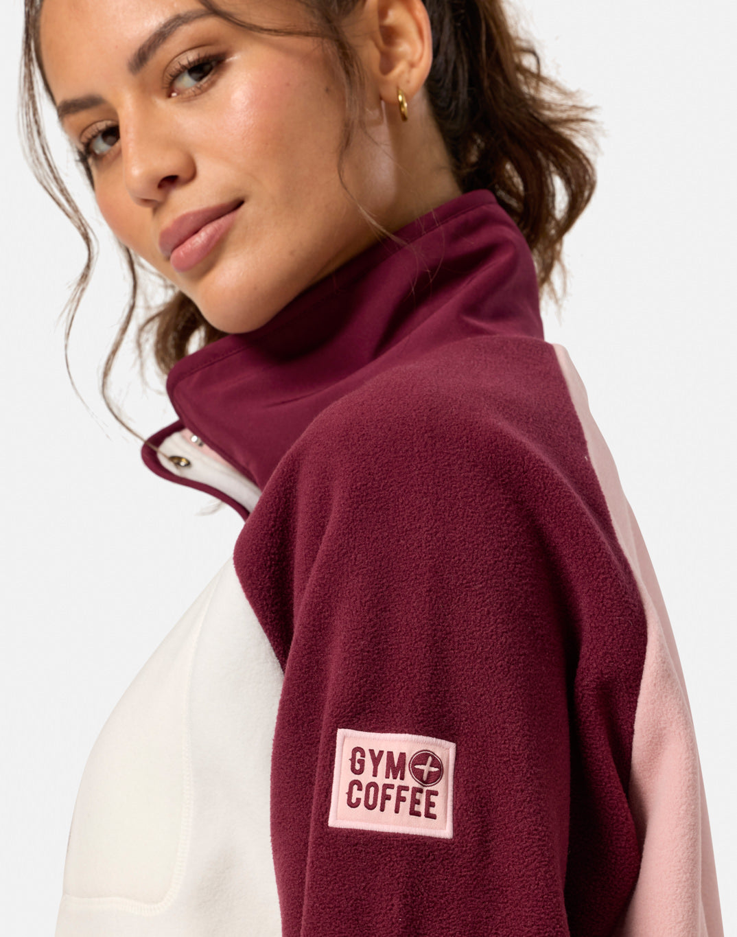 Snap Polar Fleece in Cherry Crush