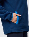 Half Zip Polar Fleece in Petrol Blue