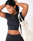 Aurora Crop Tee in Black - T-Shirts - Gym+Coffee IE