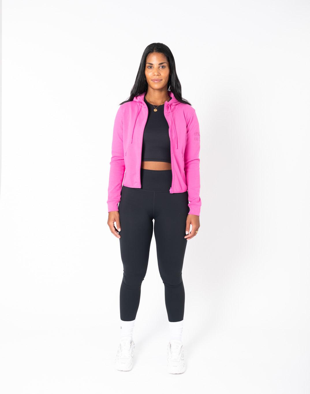 Chill Crop Zip Hoodie in Empower Pink - Hoodies - Gym+Coffee IE