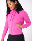 Chill Crop Zip Hoodie in Empower Pink - Hoodies - Gym+Coffee IE