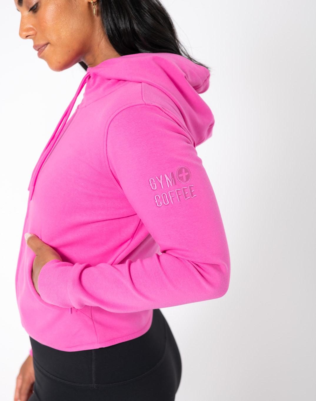 Chill Crop Zip Hoodie in Empower Pink - Hoodies - Gym+Coffee IE