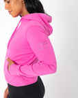 Chill Crop Zip Hoodie in Empower Pink - Hoodies - Gym+Coffee IE