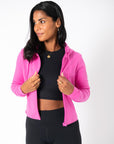 Chill Crop Zip Hoodie in Empower Pink - Hoodies - Gym+Coffee IE