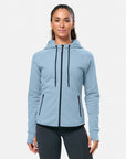 Chill Patch Zip Hoodie in Steel Blue