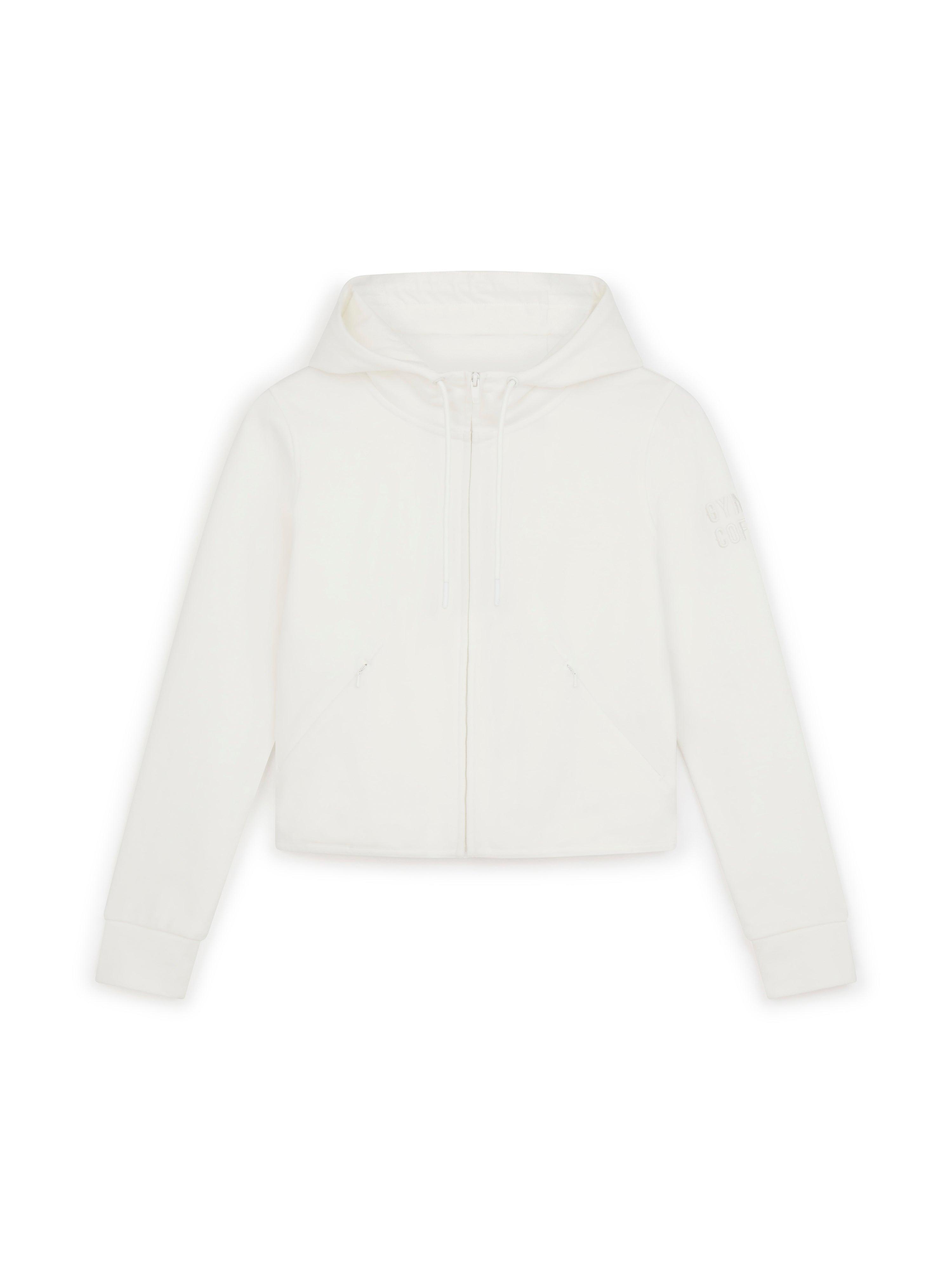 Chill Crop Zip Hoodie in Ivory White - Hoodies - Gym+Coffee IE