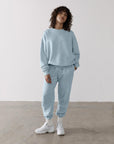 The Oversized Crew in Chalk Blue - Sweatshirts - Gym+Coffee IE