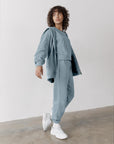 The Oversized Zip Hoodie in Chalk Blue - Hoodies - Gym+Coffee IE