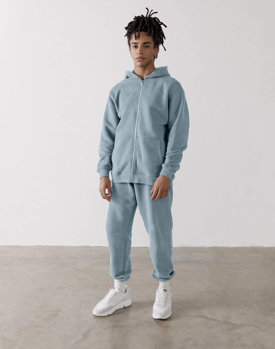 The Oversized Zip Hoodie in Chalk Blue - Hoodies - Gym+Coffee IE