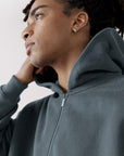 The Oversized Zip Hoodie in Slate Grey - Hoodies - Gym+Coffee IE