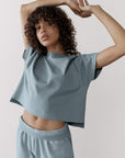 The Womens Crop Tee in Slate Grey - T-Shirts - Gym+Coffee IE