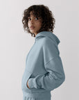 The Womens Full Zip Hoodie in Chalk Blue - Hoodies - Gym+Coffee IE