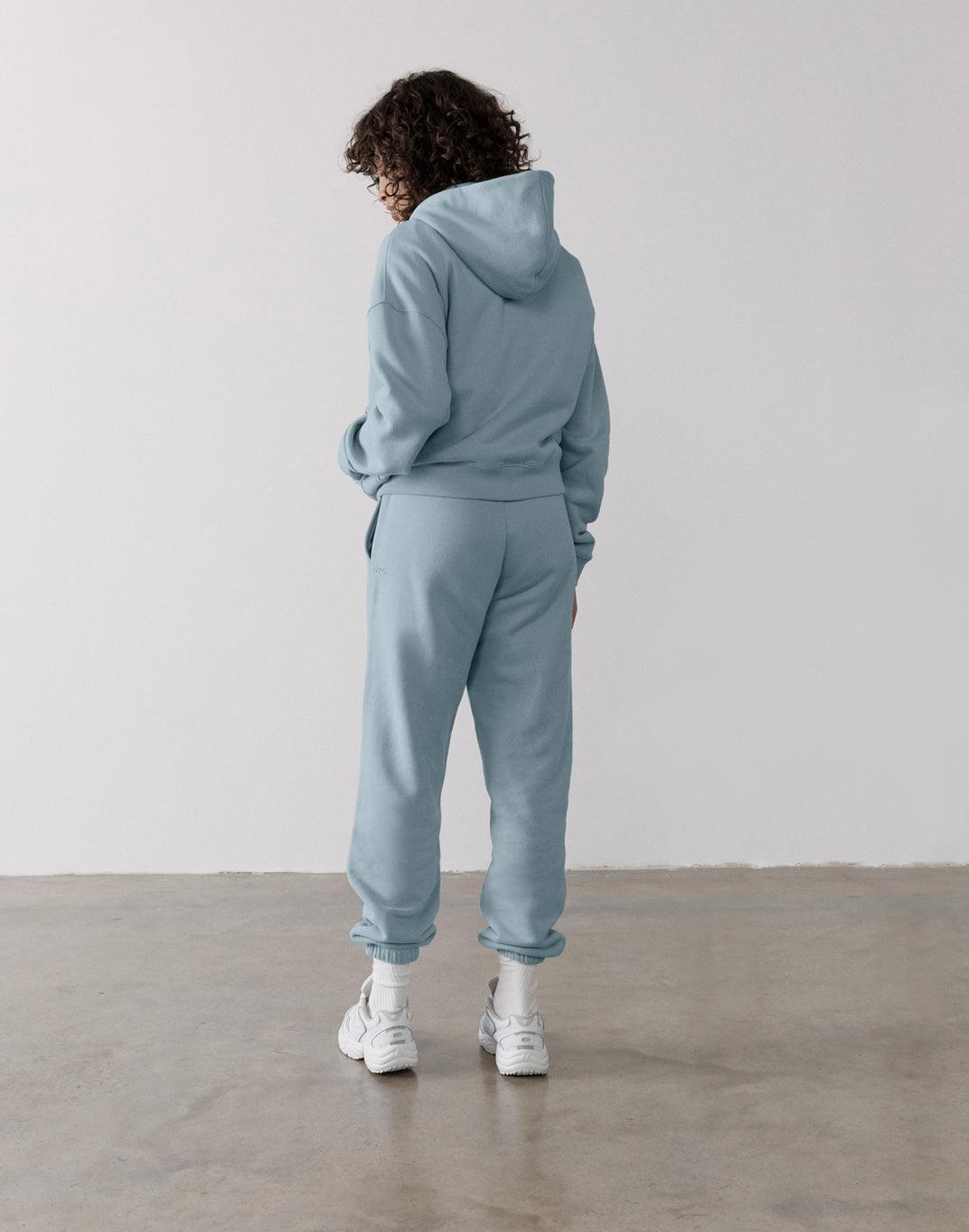 The Womens Full Zip Hoodie in Chalk Blue - Hoodies - Gym+Coffee IE