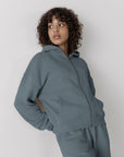 The Womens Full Zip Hoodie in Slate Grey - Hoodies - Gym+Coffee IE