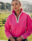 Half Zip Crop Polar Fleece in Strawberry Moon - Fleeces - Gym+Coffee IE