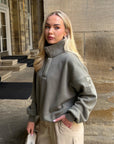 Snap Collar Sierra Sweatshirt in Olive