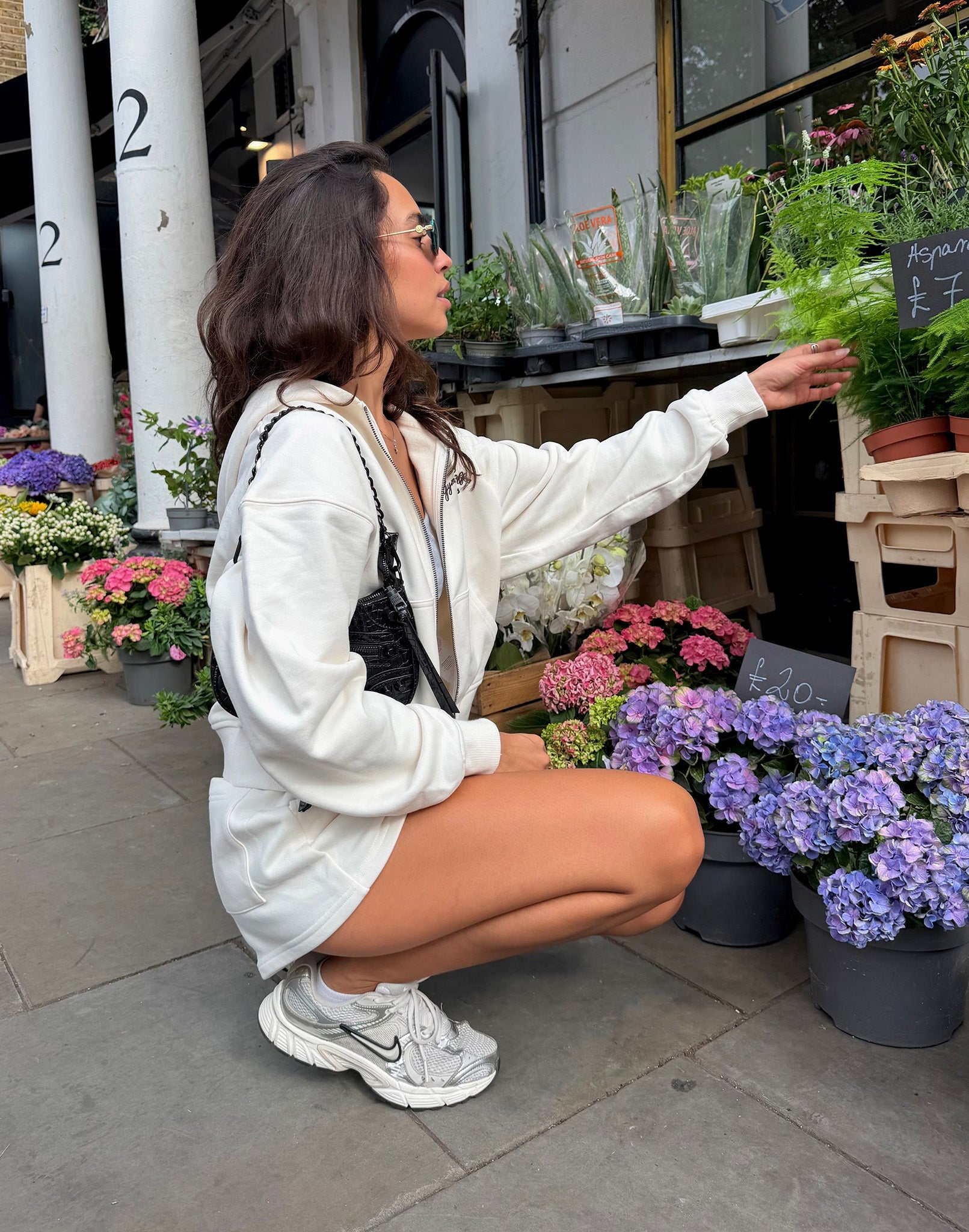 Daily Zip Hoodie in Warm White