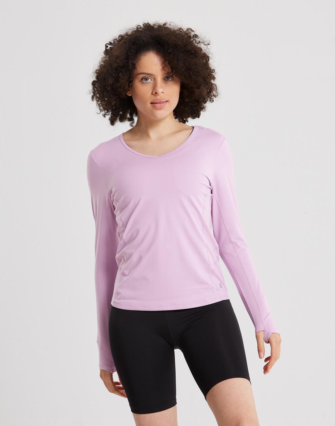 Advantage V-Neck Long Sleeve Tee in Orchid - Long Sleeves - Gym+Coffee IE