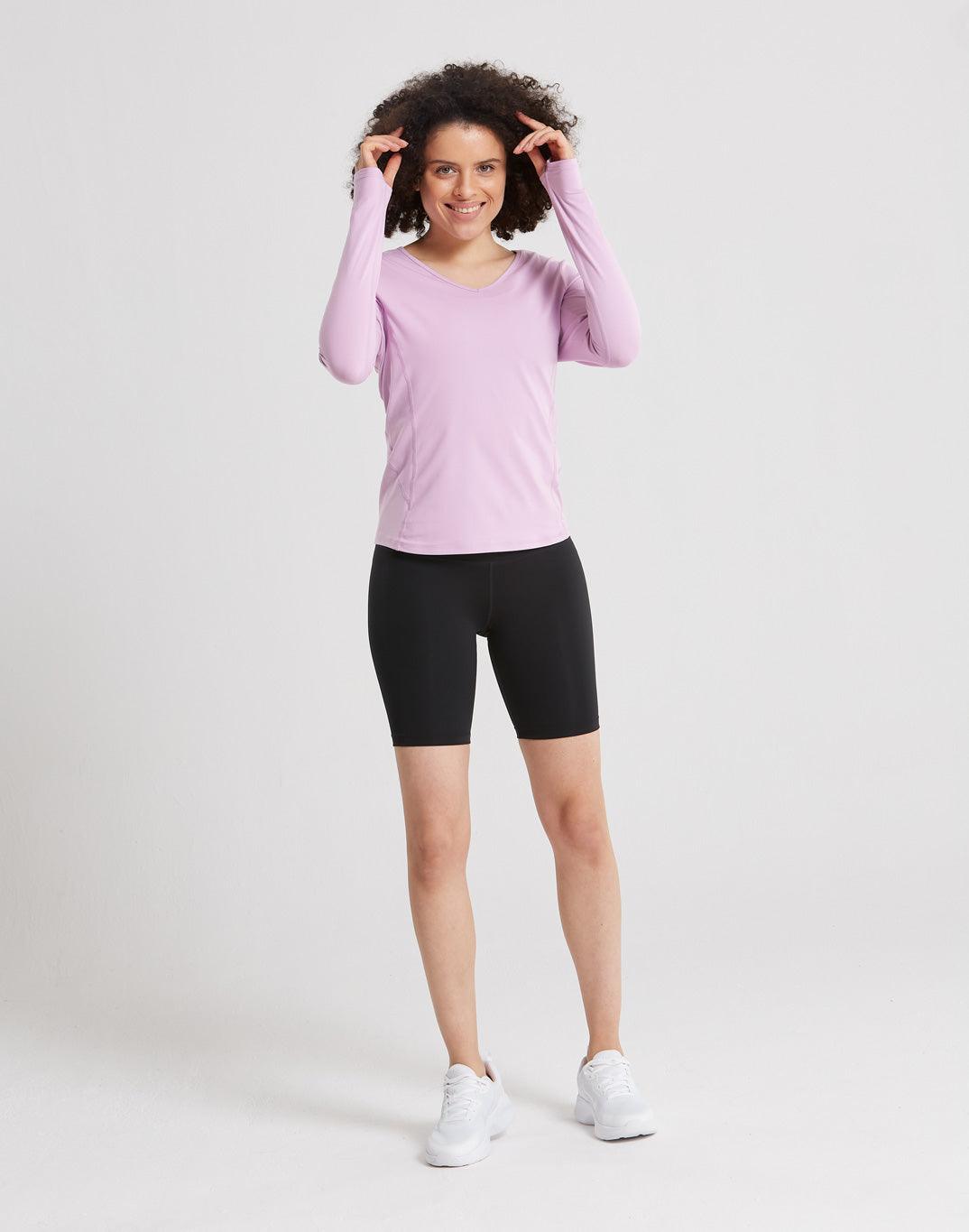 Advantage V-Neck Long Sleeve Tee in Orchid - Long Sleeves - Gym+Coffee IE