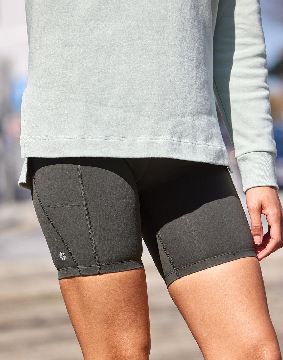 All-In 8&quot; Bike Shorts in Khaki - Shorts - Gym+Coffee
