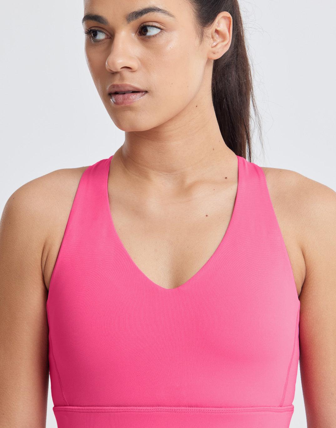 All-In V-Neck Bra in Flash Pink - Bras - Gym+Coffee IE
